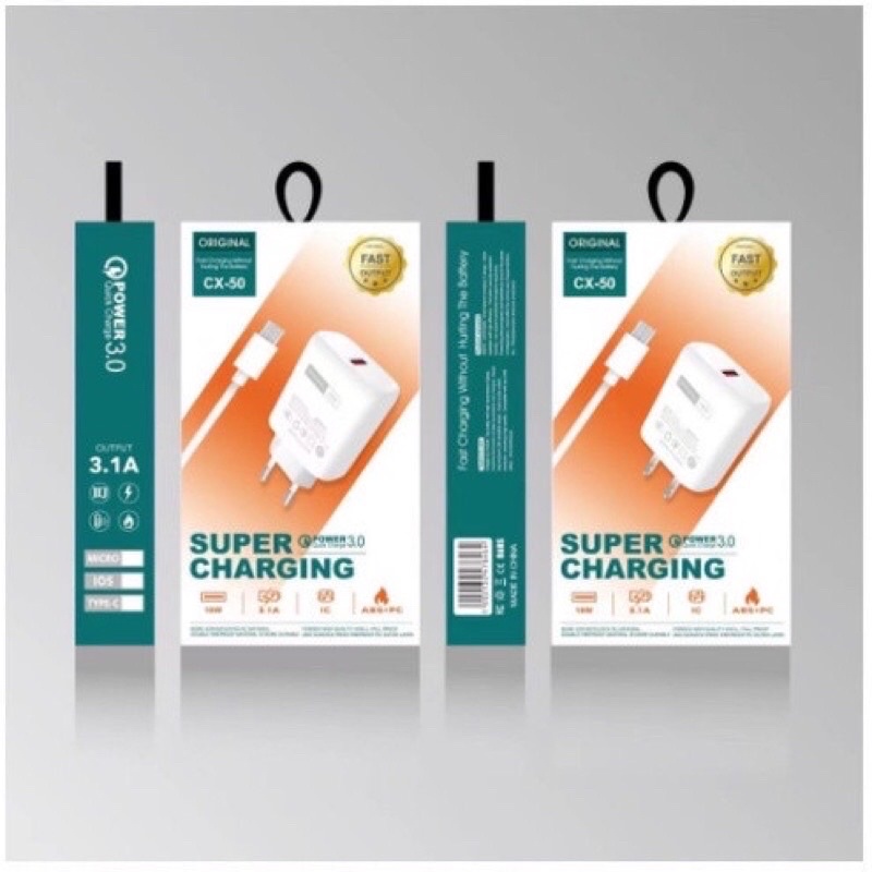 Charger micro & Type C CX-50 Include USB Data Original Life Future