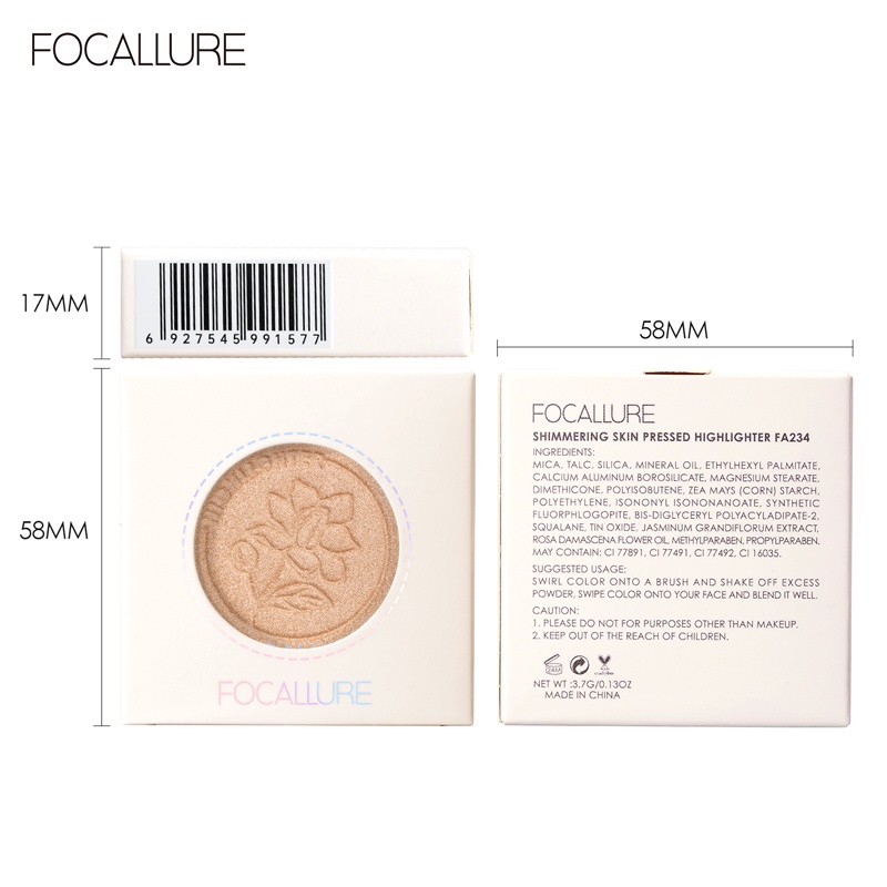 FOCALLURE 2pcs Makeup Kosmetik Set Lengkap Shimmer Highlighter &amp; Matte Eyeshadow Palette Kosmetik Alis High Pigment