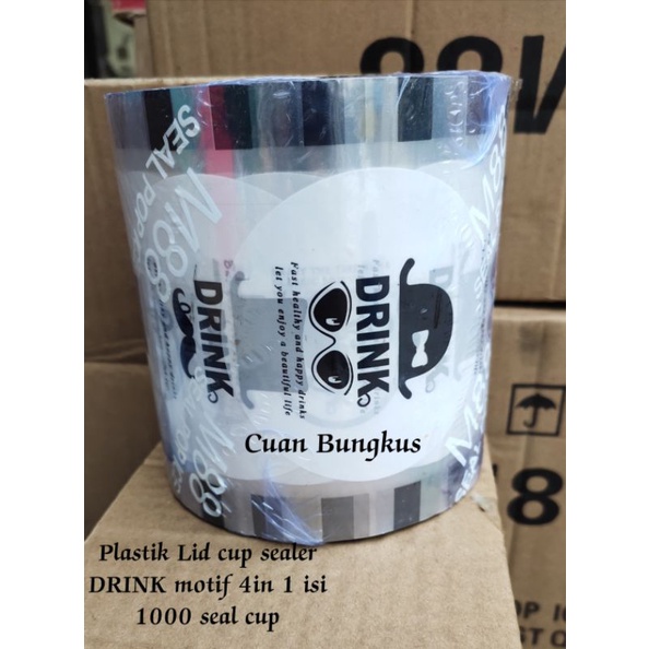 

Plastik Lid Cup Sealer 1000 Cup Merk 21 Motif 4in 1 Drink Polos Buah Putih Seal Cup