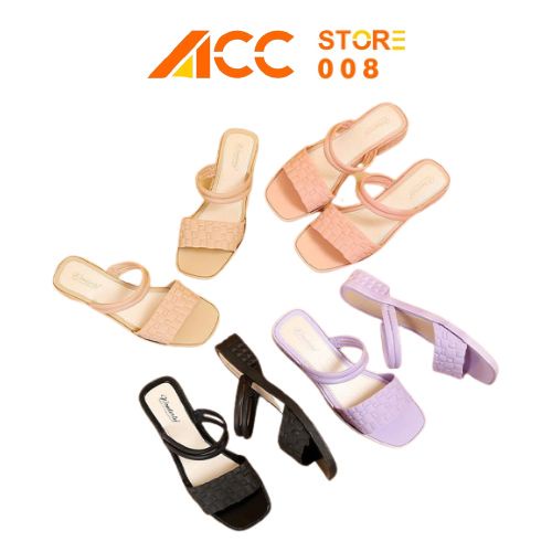 Sandal Sepatu Wedges EF41 Wanita Motif Kulit Buaya Heels Slop Jelly ACC