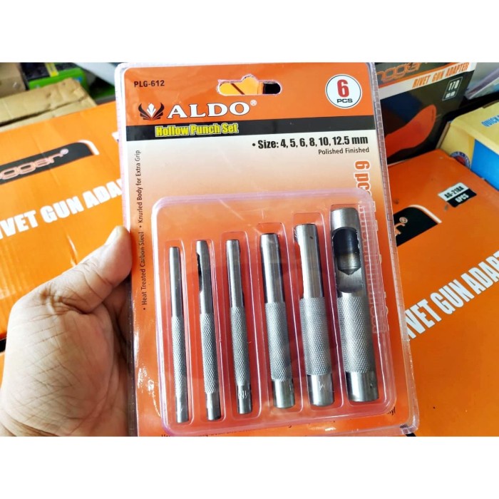 

Bol Aldo Hollow Punch Set 6Pcs / Mata Plong Pelubang Kulit Vynil Plastik