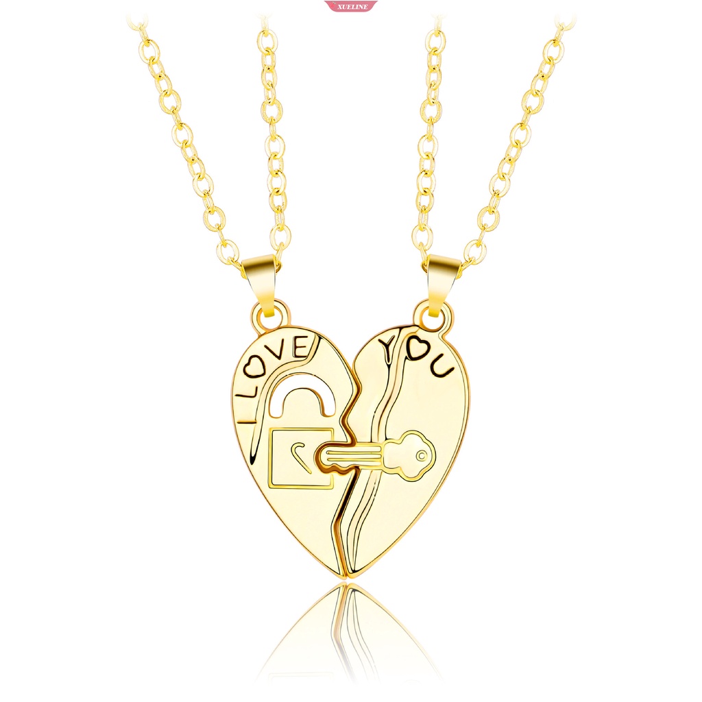 Dua Loveyou Lover Necklaces Heartbreak Key Lover Pendant Necklaces Dua Warna Pacar Pacar Hadiah Hari Valentine [ZXL]