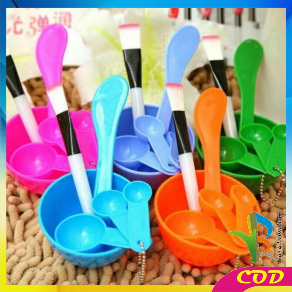 RB-K28 Mangkok Masker Set 4IN1 / Mangkuk Masker Set Plus Kuas Sendok dan Pengaduk / Mask Bowl