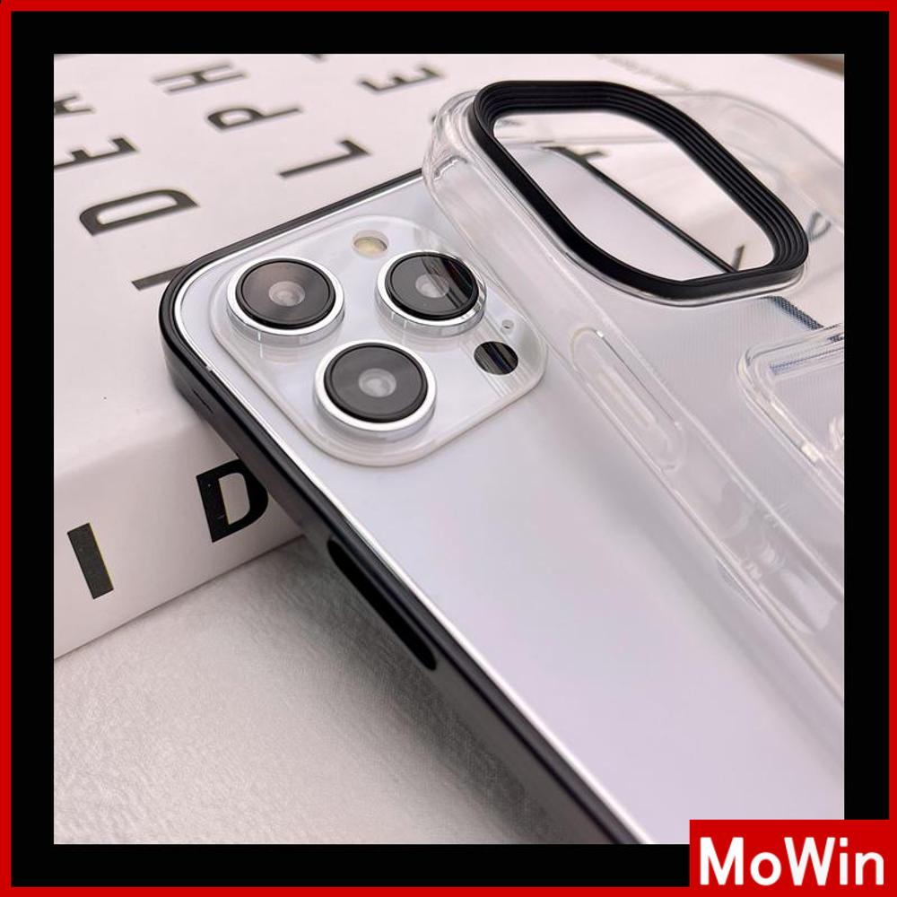 For iPhone 14 Pro Max iPhone Case 3 in 1 Card Holder Clear Case Candy Color Shockproof Protection Camera Black White Pink Purple Compatible For iPhone 13 Pro max 12 11 xr 7plus