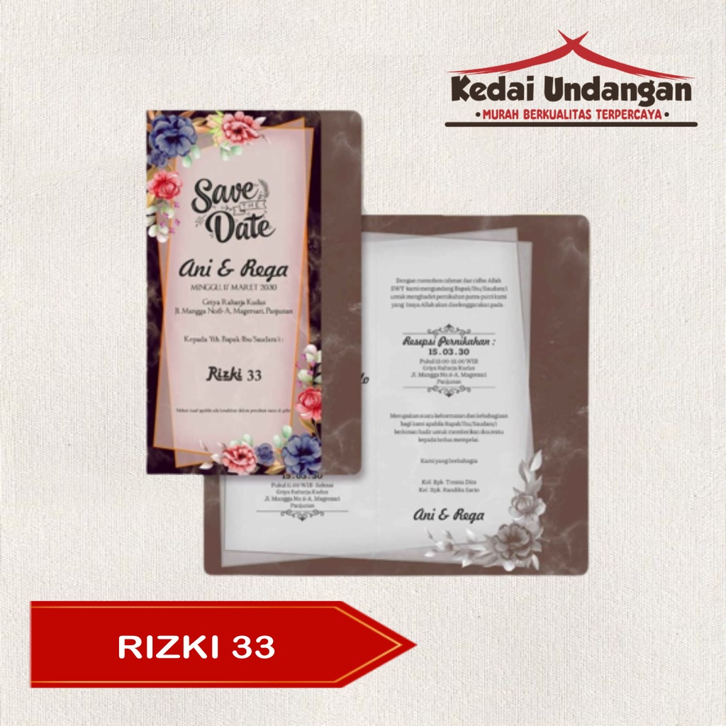 Kertas Blangko Undangan Pernikahan RIZKI 33 Harga Grosir FREE KATALOG