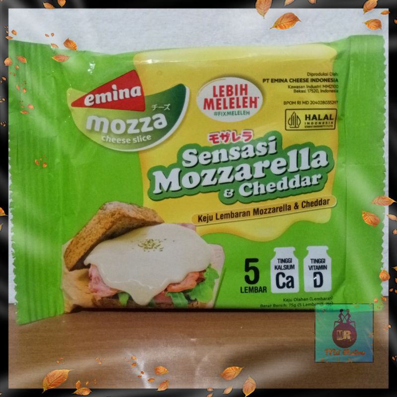 

Emina Cheese Slice Mozza 75gr (5lembar) / Emina Keju Lembaran Sensasi Mozzarella & Cheddar