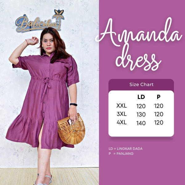 Balicihui Dress Amanda Dress Jumbo Plus Size Dress Jumbo Wanita Dress 4XL Dress Busui Dress Bali