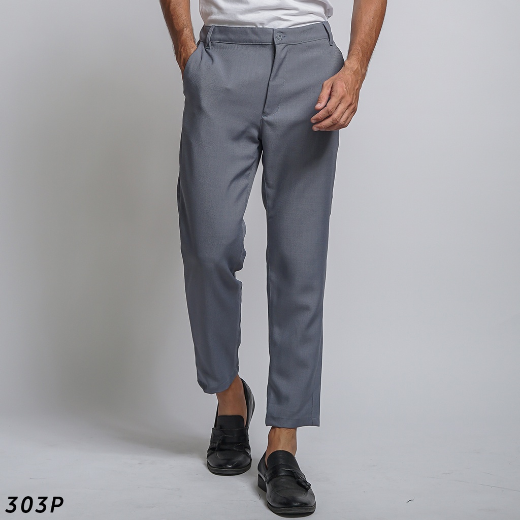 HSRM Celana Dapper Ankle Pants Grey Blue 303 P | Celana Formal Ankle Pants Pria