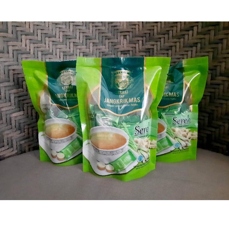 

W(7U☎) Serbat cap Jangkrik Mas - Wedang Jahe - Sereh - Uwuh - Habbatussauda isi 10 sachet bisa cod