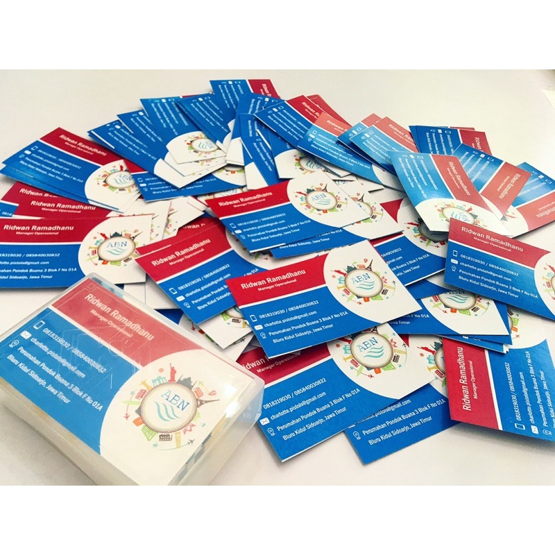 

cetak kartu nama + box isi 100 pcs custom murah / printing kartu nama usaha pekerjaan jabatan murah / cetak label cetak stiker cetak id card