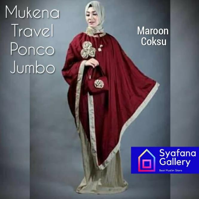 Mukena Parasut Ponco Traveling Pocong Travel Dewasa Jumbo Elegant