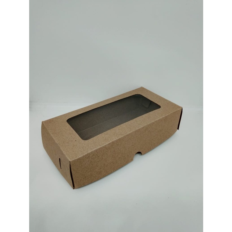 

10pcs KOTAK DONAT BOX JENDELA MIKA KRAFT 20x10x5 COKLAT