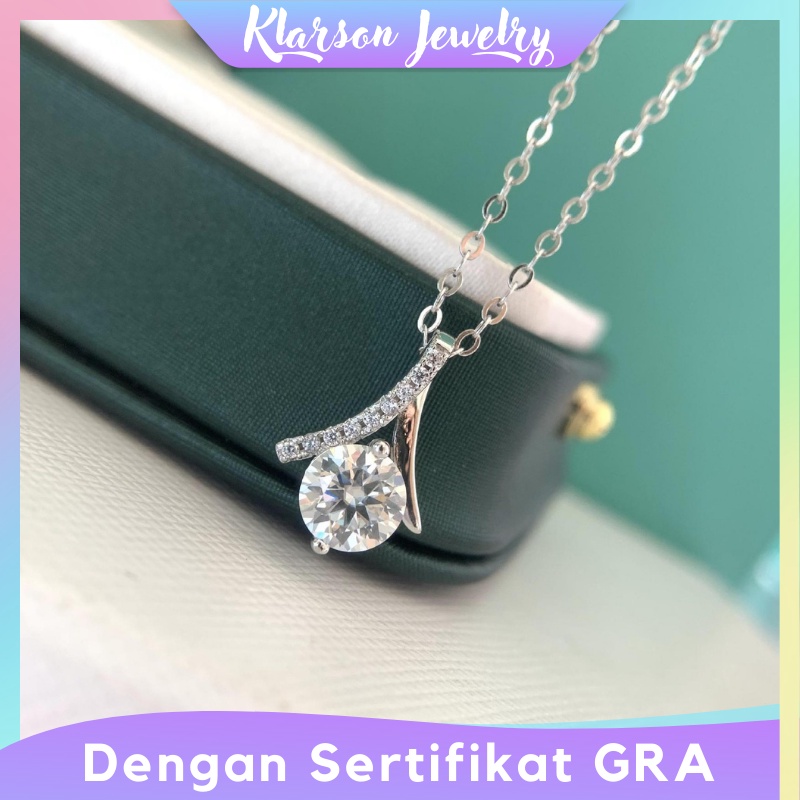 Klarson Jewelry Kalung Tura berlian replika / replika berlian eropa/lapis emas 18k Sterling Silver B