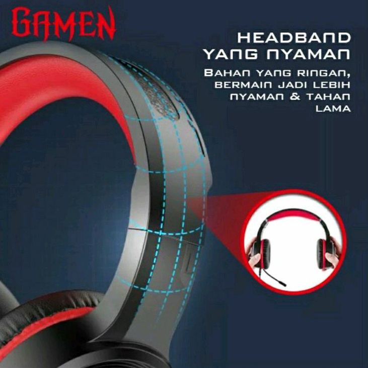 GAMEN Gaming Professional Headset/ Earphone / Headphone Gaming GH -100 Black 3D Soubd With Mic For PC lHeadphpone / Laptop