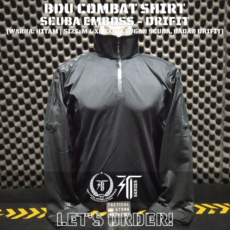 BDU COMBAT SHIRT SCUBA EMBOSS TACTICAL - LENGAN PANJANG