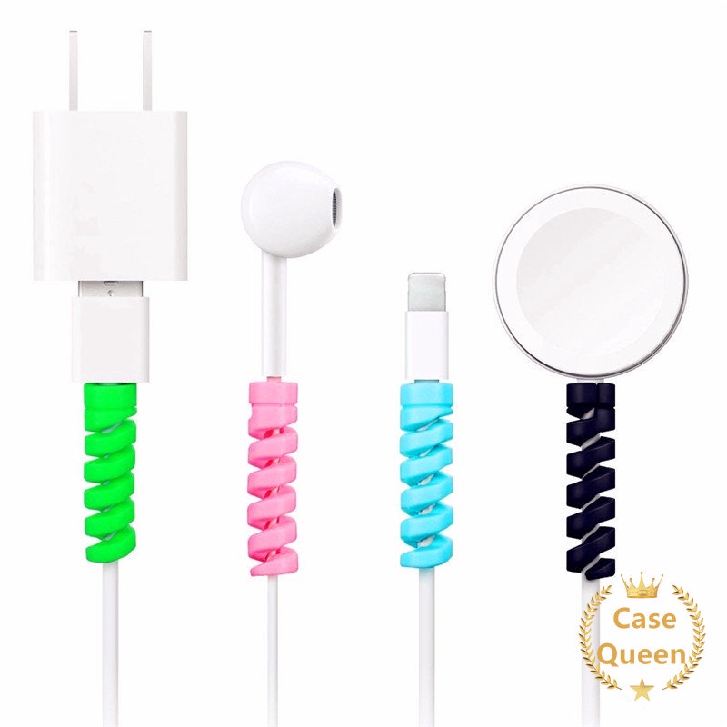 1pc Kabel Data Bahan Silikon Spiral Untuk IPhone Android