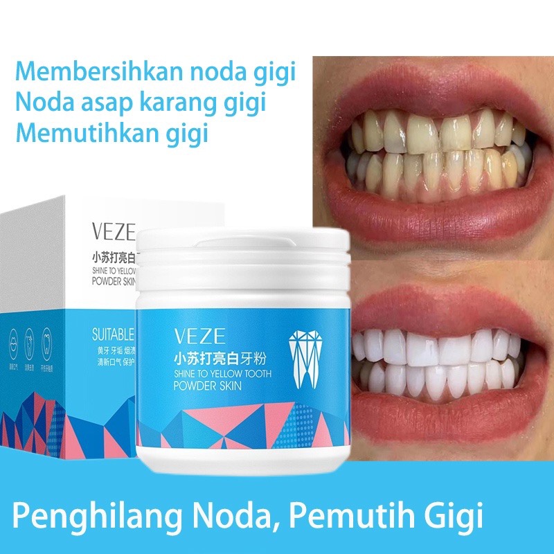 [BPOM] - Pemutih Gigi Veze Serbuk Gigishine Yellow Tooth Powder Skin
