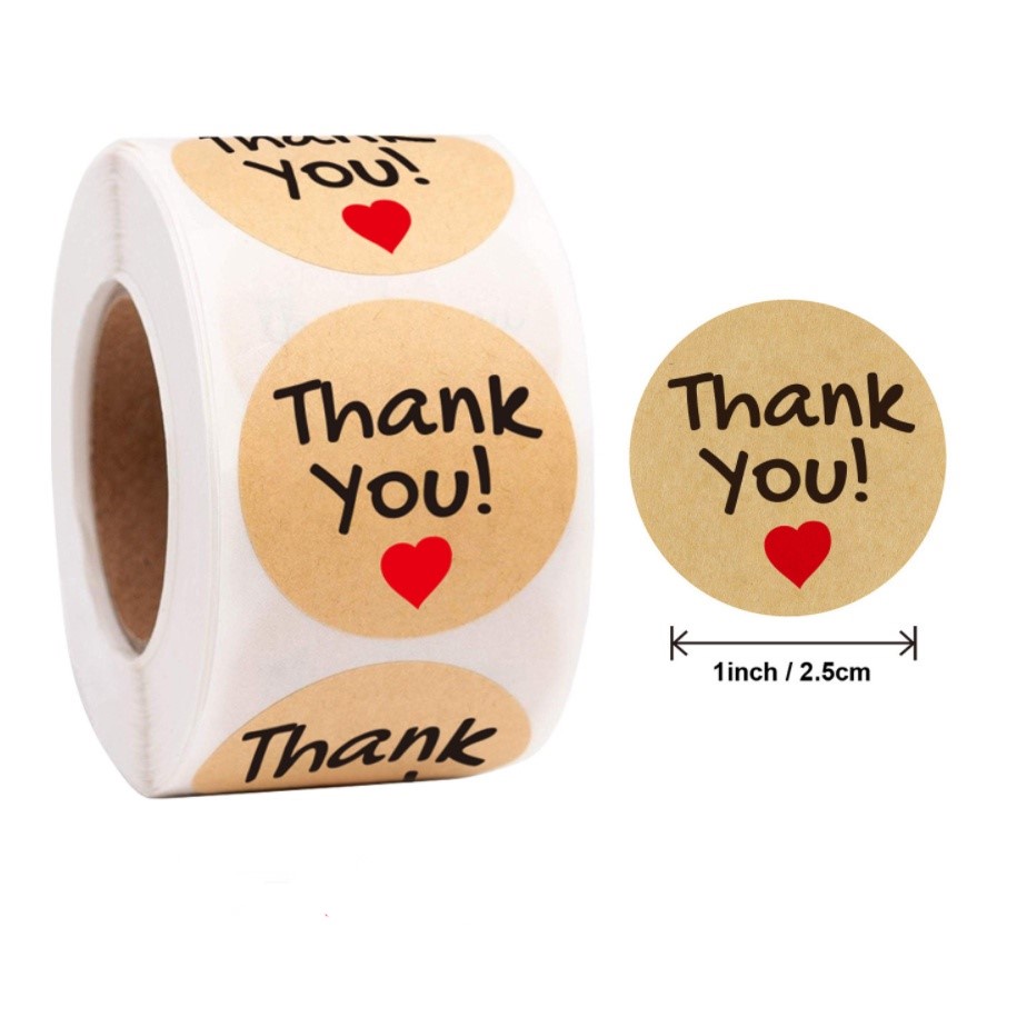 [500pcs] Stiker Tulisan Thank You Untuk Segel Amplop Sticker Segel Label