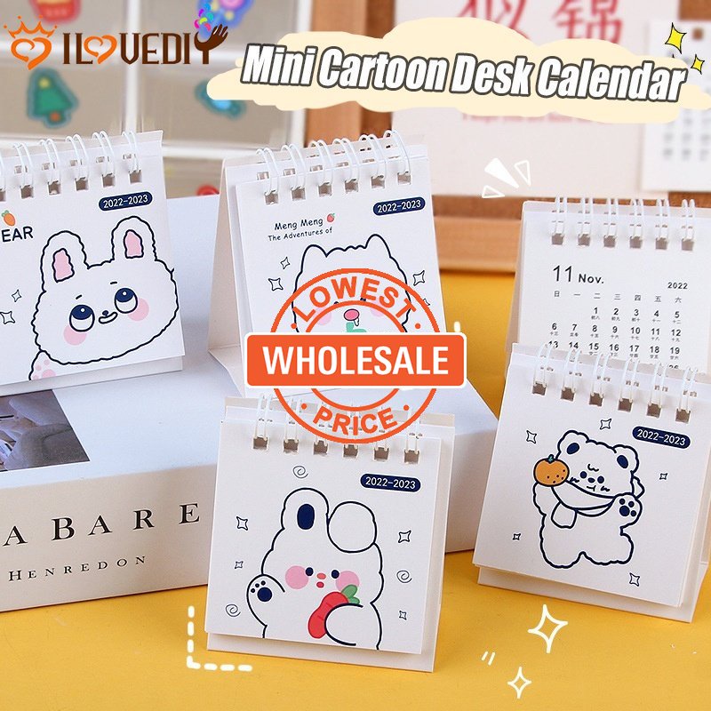 [Harga Grosir] Kalender Kertas Mark Mini Writable Murid Yang Indah Tabletop Ornamen Rencana Belajar Portabel Notebook Pola Kelinci Beruang Kalender Meja Untuk Kantor Sekolah Keluarga