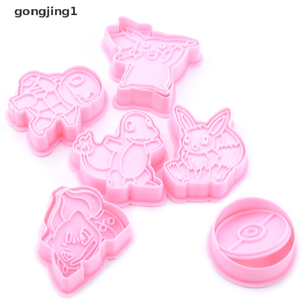 Ggg 6Set Kartun elf Cookie Press Tipe Biskuit Plastik cutg die set ID