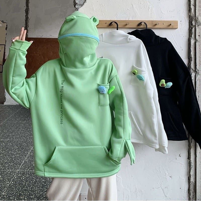 Frog hoodie (free 2 pins)