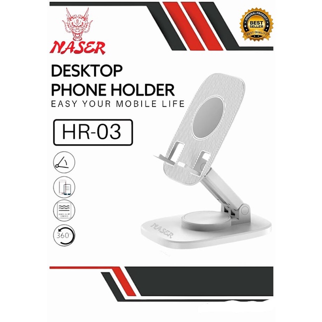 HOLDER /STAND PHONE/STANDING HP/PUTAR NASER HR-03/PRODUK ORIGINAL