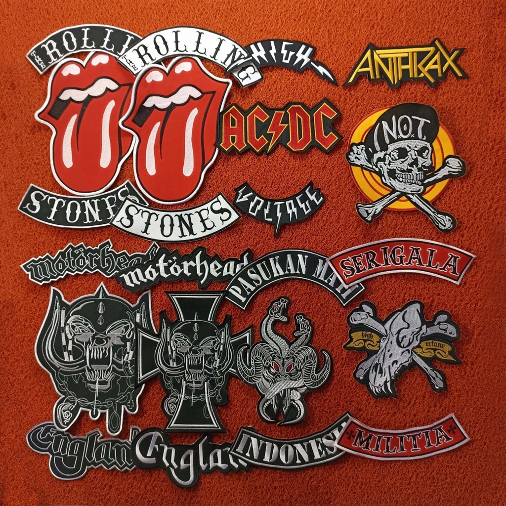 PATCH BORDIR EMBLEM BORDIR MUSIK BAND PATCH MOTOR BACKPATCH PUNGGUNG BEST QUALITY