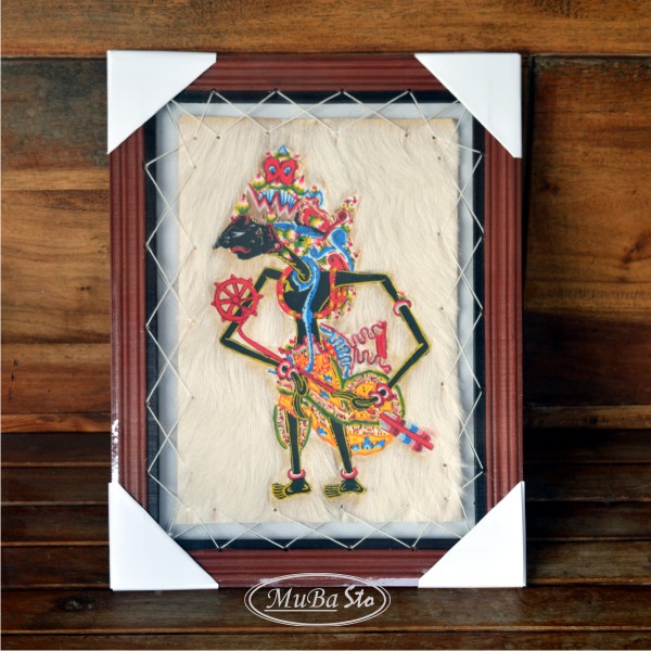 

Lukisan Kaligrafi - Lukisan Kaligrafi Wayang Kulit Prabu Kresna, Kulit Kambing 35Cm X 45Cm -