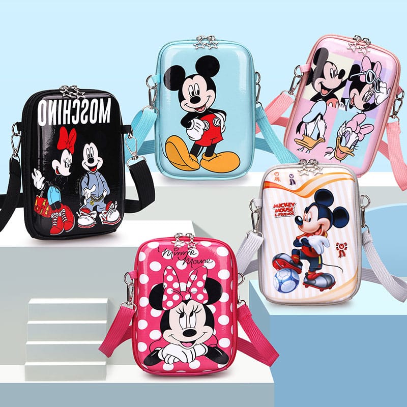 [Juallaris.id]Tas Selempang Anak Back Pack  Motif Mickey Lucu / Cute Lady Bug Kids Bag / Tas Cangkang Mini Persegi  / Anti Air / Import