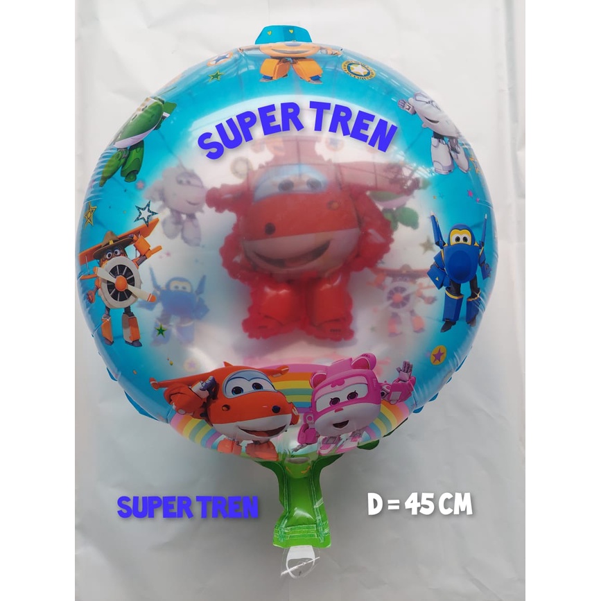 Balon Super Wings Balon Bulat isi karakter Super Wings diameter 45cm