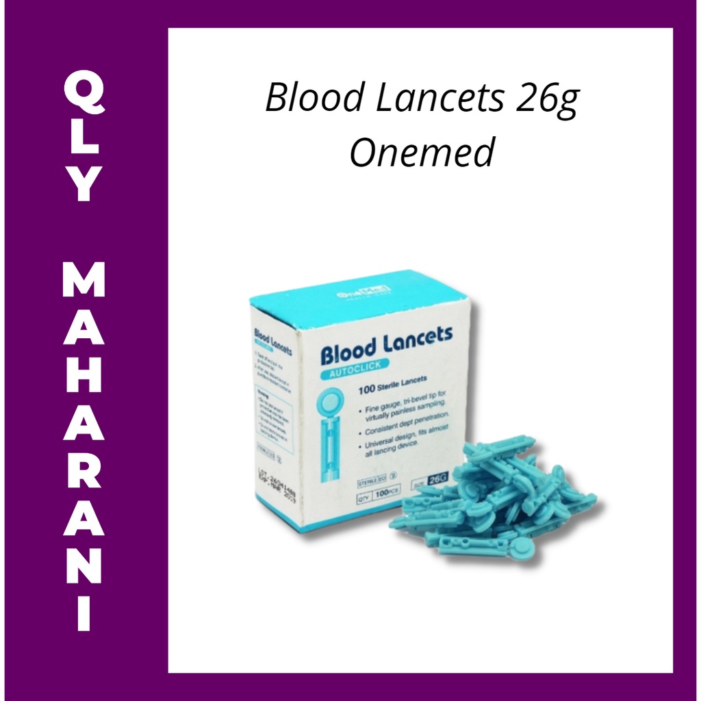 Jual BLOOD LANCET 26G AUTOCLICK ONEMED BOX ISI 100 Shopee Indonesia