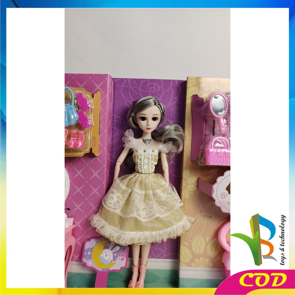 RB-M164 Mainan Boneka Princess Set Boneka Anak Perempuan Meja Rias Anak Mainan Makeup Putri Anak