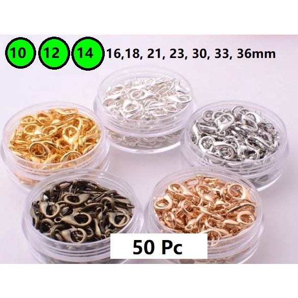 Uk 10mm(301) - 14mm(303) Harga/50Pc Kait Lobster Kait Kalung / Kait Gelang / Kait Liontin