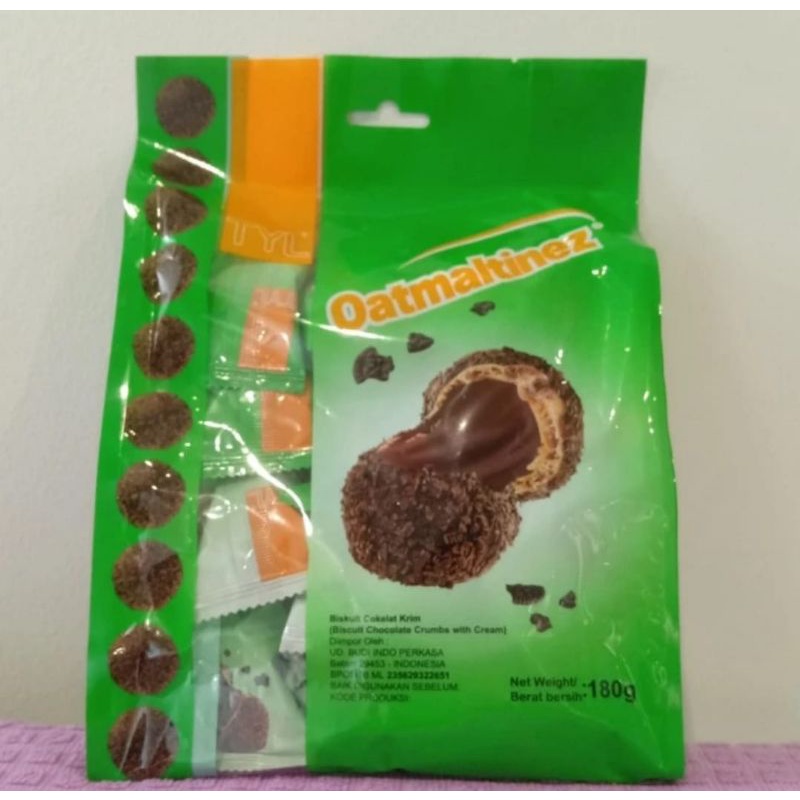 

BISKUIT BOLA ISI KRIM CHOCOLATE + CRUMB + CREAM | OATMALTINEZ TYL 180 / 300 gram