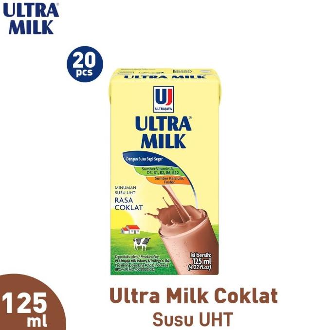 

Ultra Milk Susu UHT Coklat 20x125ml TERLARIS TERPERCAYA ORIGINAL