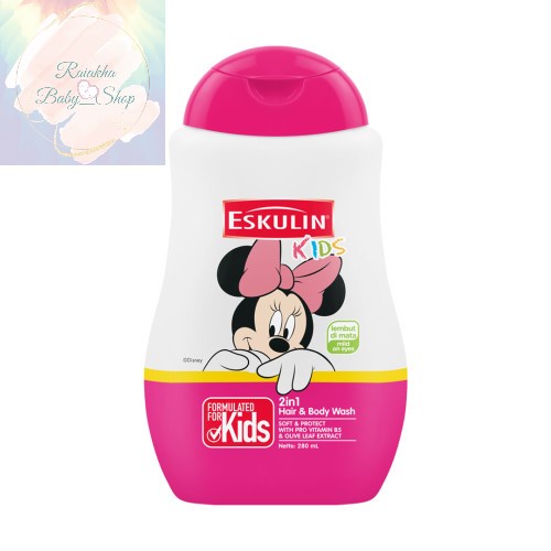 Eskulin Kids Hair and Body Wash Soft and Protect Botol 280 mL