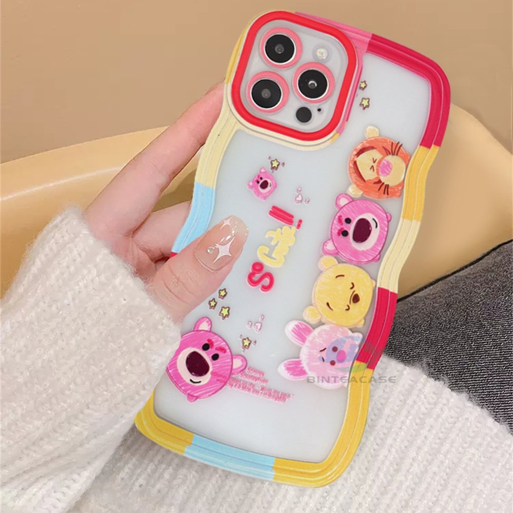 Iphone 14 Pro MAX 11 Pro 11 Pro MAX 12 12 Pro 12 Pro MAX IPhone 13 Pro MAX X XR XS MAX 6 6S 7 8 Plus Mickey Minnie Dan Winnie The Pooh Tepi Melengkung Casing Handphone TPU Binteacase/tempat Minum Anak/Tempat Minum Anak/Tempat Makan Anak/Tempat Minum Anak/