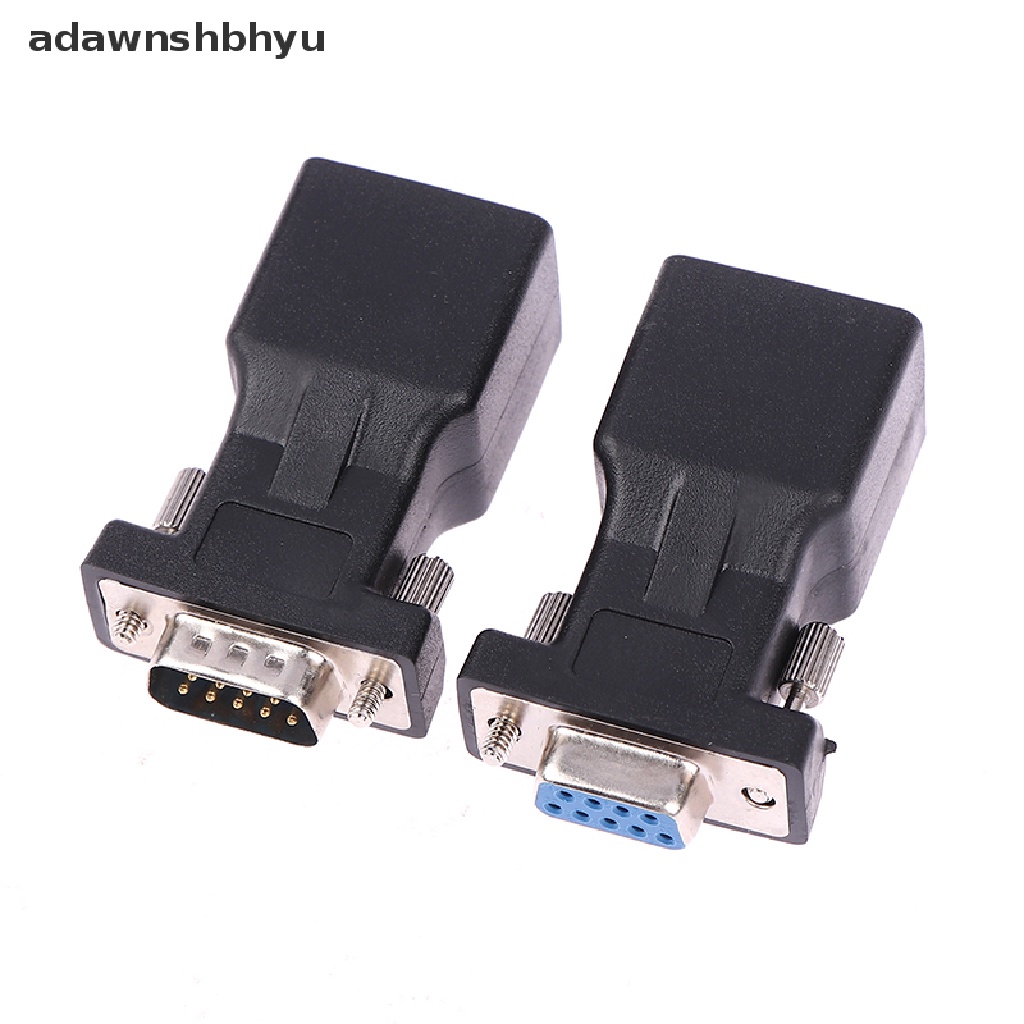 Adawnshbhyu 1Pc DB9 RS232 Male/Female to RJ45 Female Adaptor COM Port to LAN Ethernet Port Converter ID