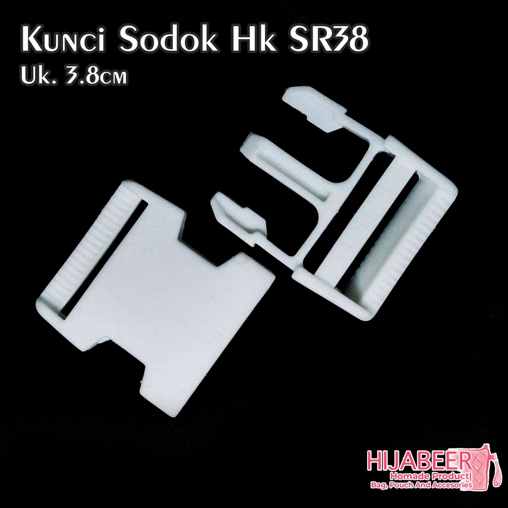 Kunci Sodok Slot Buckle 3,8cm HK SR38 /2 pcs /putih