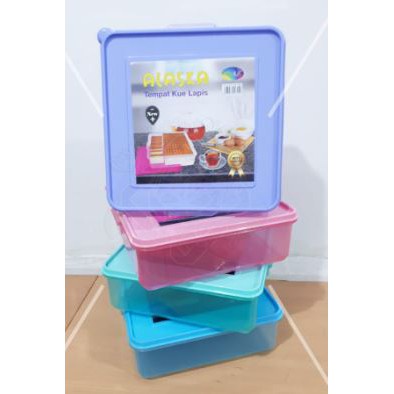 Tempat kue lapis alaska / kotak serbaguna viola warna warni