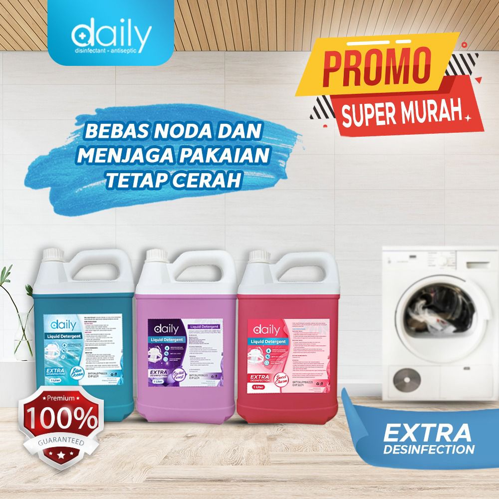 LIQUID LAUNDRY DETERGENT PREMIUM DETERJEN CAIR PREMIUM DAILY 5 LITER AROMA BLUE OCEAN - SWEET CHARM - ORCHID FOREST