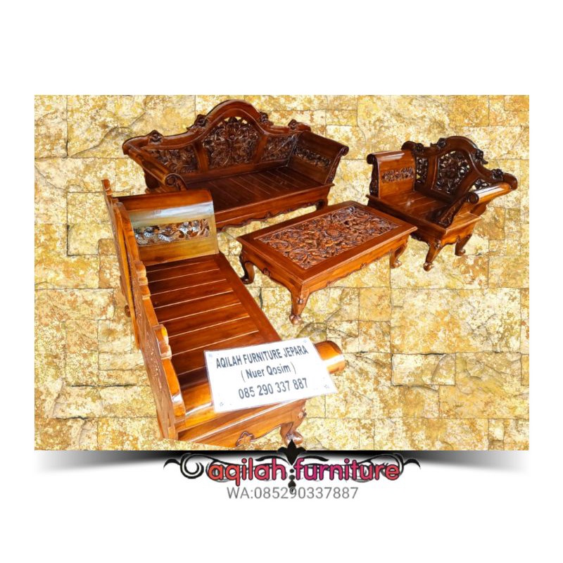 KURSI TAMU KAYU JATI UKIRAN JEPARA KURSI MADURA KURSI GARENG