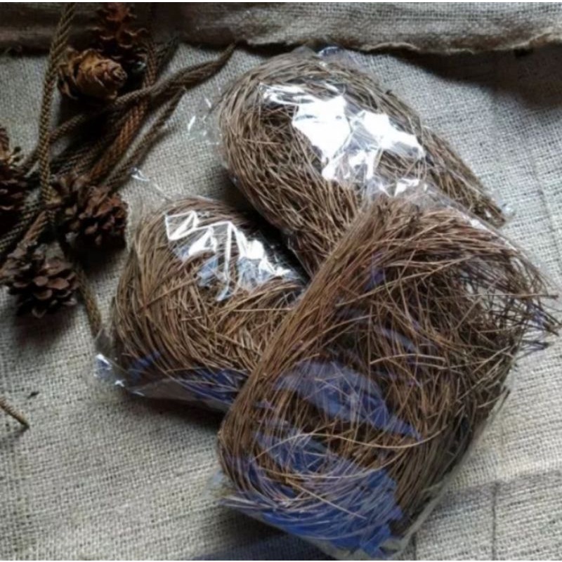 jual daun pinus kering 1kg dekorasi dan sarang burung walet