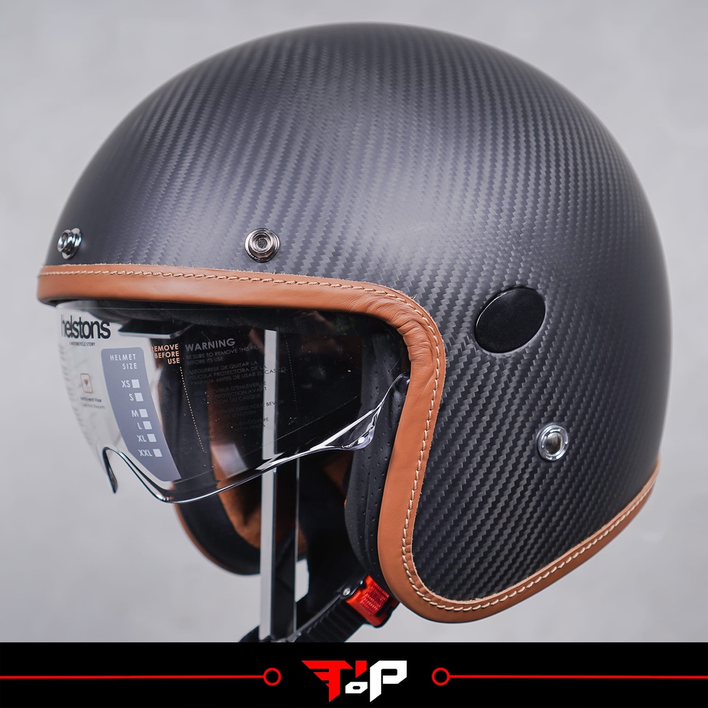 HELSTONS NAKED CARBON MATT HELM HALF FACE