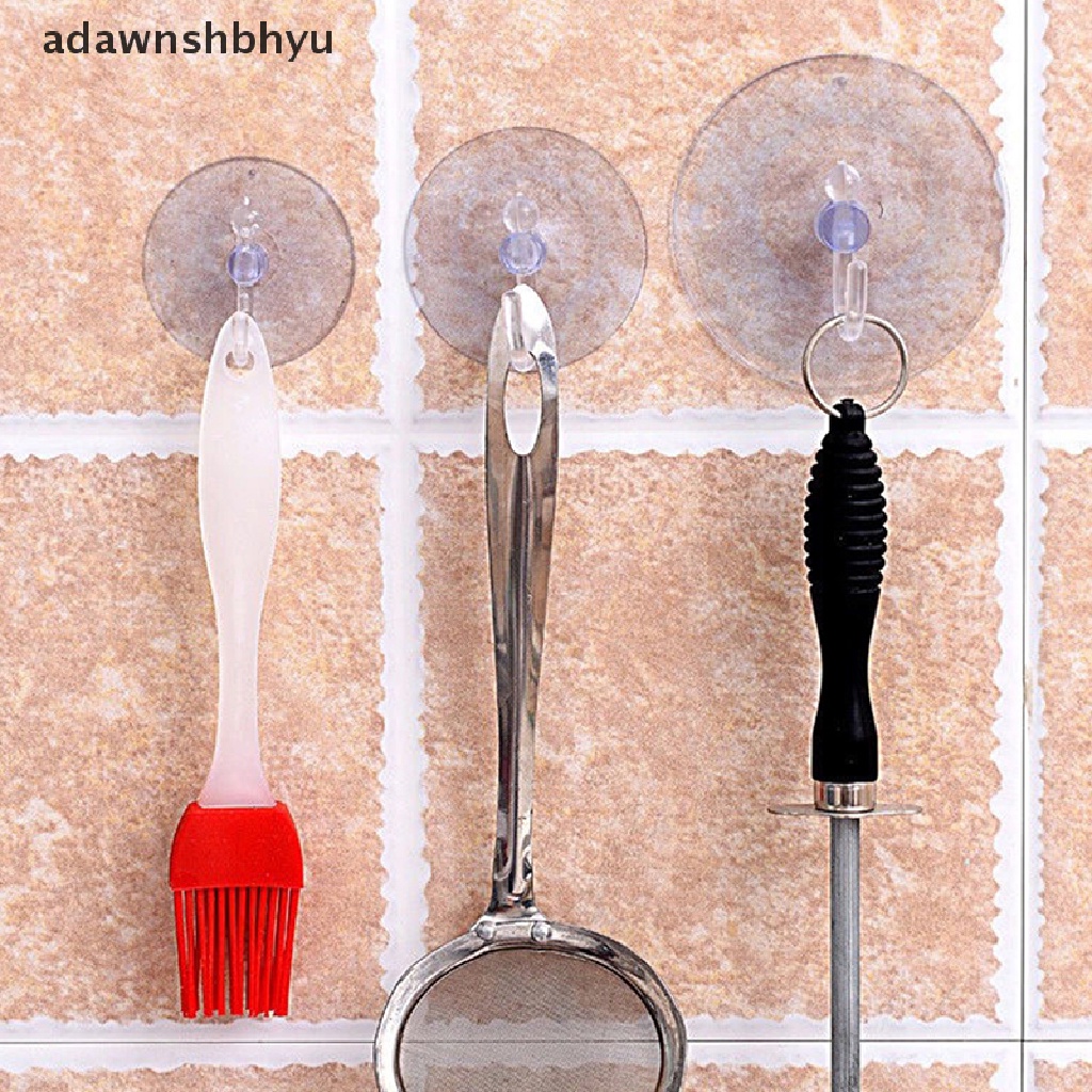 Adawnshbhyu Gantungan Kait Dinding Transparan Gantungan Dapur Kamar Mandi Suction Cup Sucker Accessorie ID