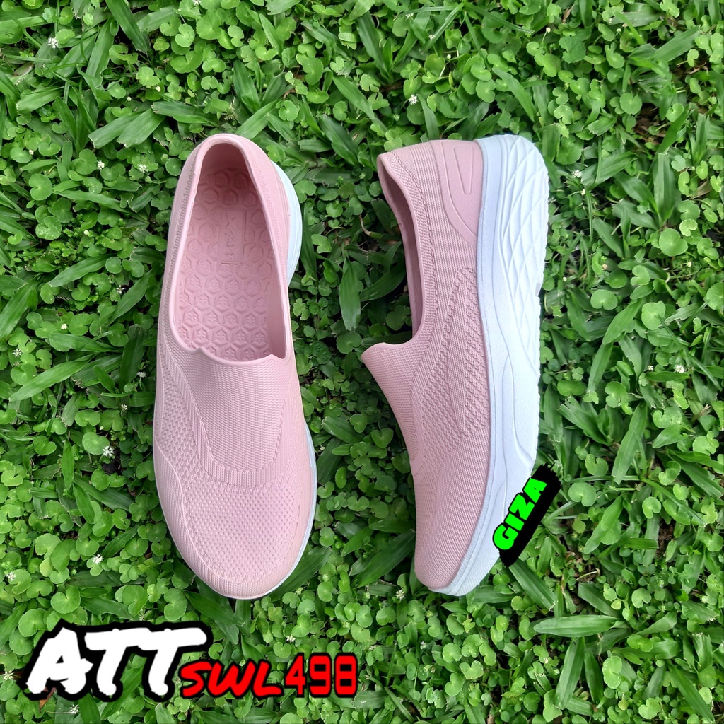 Sepatu Wanita Slip On Bahan Karet Lentur Ringan Anti Air SWL 498 Full Tanpa Sambungan