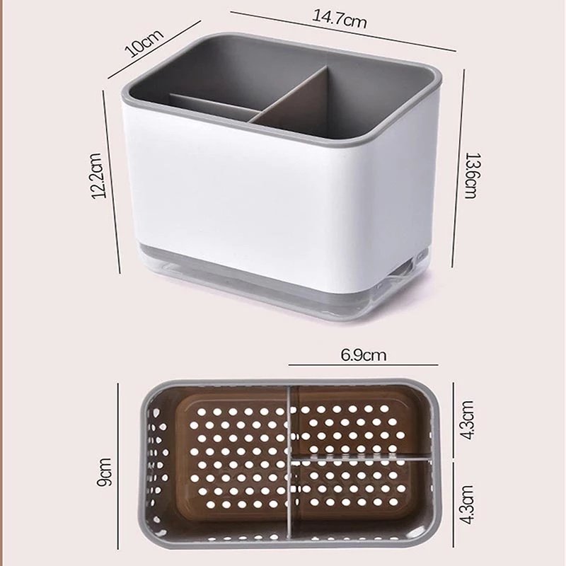 3kisi Double Layer Cutlery Shelf Detachable Home Organizer Multi-Fungsi Kapasitas Besar Sendok Garpu Pisau Sumpit Rak Kotak Penyimpanan Peralatan Makan Tempat Saluran Air