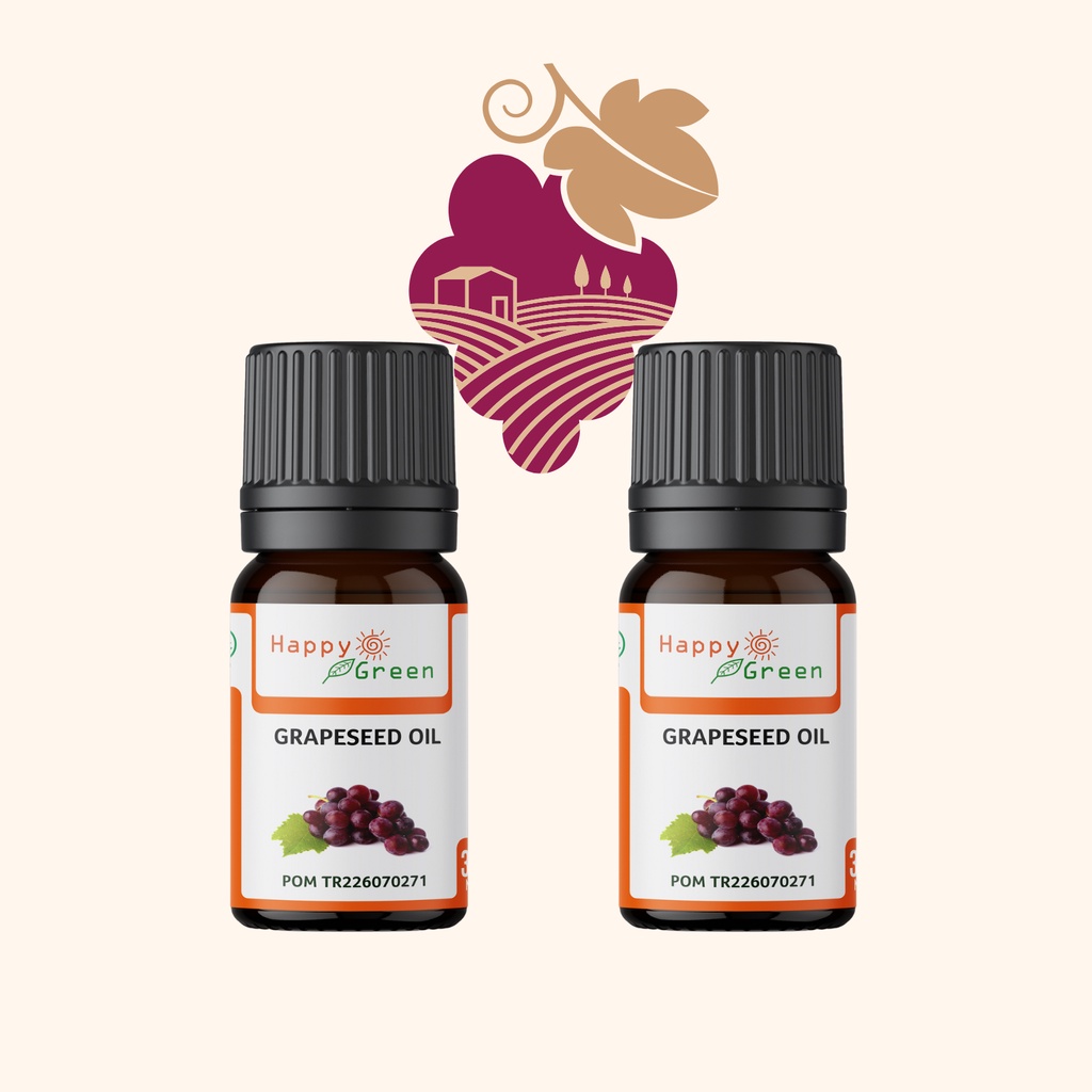 BPOM Approved 100% Pure Unrefined Grapeseed Oil (Minyak Biji Anggur) Twin Pack 80Ml - Murni
