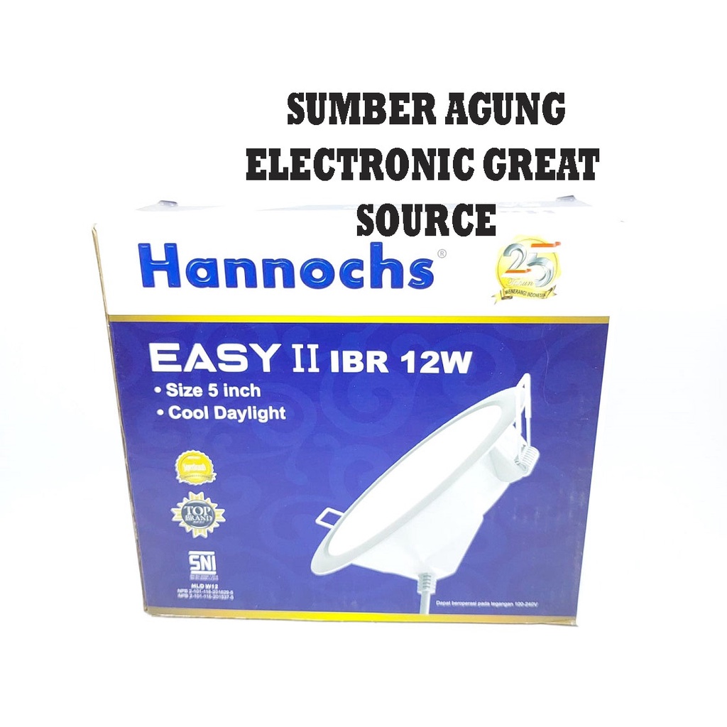 Hannochs Panel Easy II IBR 12W Lebar 5inch Diameter Cahaya Putih Cool Daylight