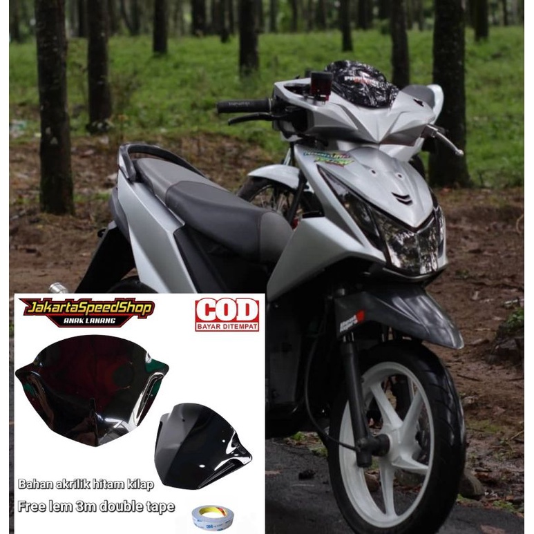 Visor variasi honda beat fi lama bahan akrilik plus double tape model beat karbu